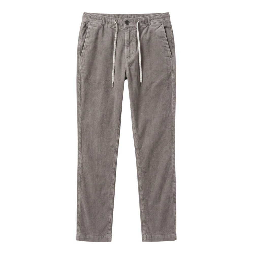 Vuori Optimist Corduroy Pants Mens Small  Gray Brown Elastic Waist Small